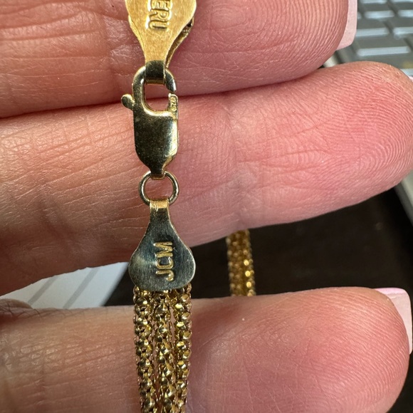 Jacamel 925 Gold Vermeil Fancy Popcorn Layered Tassel Necklace - Picture 15 of 15